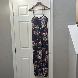 a floral, navy blue jumper